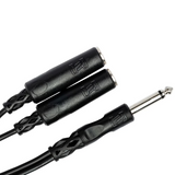 HOSA Y Cable 1/4 in TS to Dual 1/4 in TSF