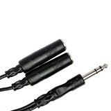 HOSA Y Cable 1/4 in TRS to Dual 1/4 in TRSF