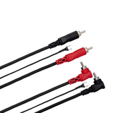 HOSA Stereo Interconnect Dual RCA to Dual Right-angle RCA with Ground Wire - 2m