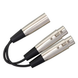 HOSA Y Cable Dual XLR3F to XLR3M - 6in / 15cm