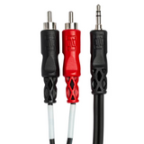 HOSA Stereo Breakout 3.5 mm TRS to Dual RCA (Straight) - 10ft / 3.0m