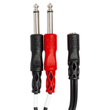 HOSA Stereo Breakout 3.5 mm TRSF to Dual 1/4 in TS