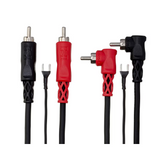 HOSA Stereo Interconnect Dual RCA to Dual Right-angle RCA with Ground Wire - 1m