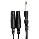 HOSA Y Cable 1/4 in TS to Dual 1/4 in TSF