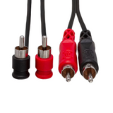 HOSA Stereo Interconnect Dual RCA to Dual RCA (Straight to Right-angle) - 2m