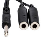 HOSA Y Cable 1/4 in TS to Dual 1/4 in TSF
