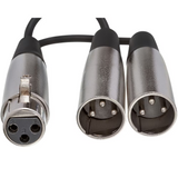 HOSA Y Cable XLR3F to Dual XLR3M - 6in / 15cm