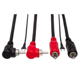 HOSA Stereo Interconnect Dual RCA to Dual Right-angle RCA with Ground Wire - 1m