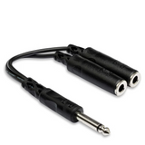HOSA Y Cable 1/4 in TS to Dual 1/4 in TSF