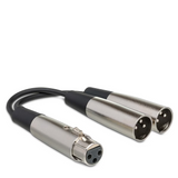 HOSA Y Cable XLR3F to Dual XLR3M - 6in / 15cm
