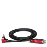 HOSA Stereo Interconnect Dual RCA to Dual RCA (Straight to Right-angle) - 2m