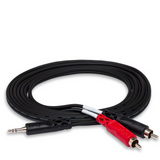 HOSA Stereo Breakout 3.5 mm TRS to Dual RCA (Straight) - 3ft / 0.9m