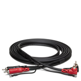HOSA Stereo Interconnect Dual RCA to Dual Right-angle RCA with Ground Wire - 2m