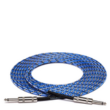 HOSA Cloth Guitar Cable( Straight to Straight) - Blue-White-Black