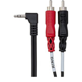 HOSA Stereo Breakout 3.5 mm TRS (Right-angle) to Dual RCA - 3ft / 0.9m