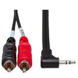 HOSA Stereo Breakout 3.5 mm TRS (Right-angle) to Dual RCA - 3ft / 0.9m