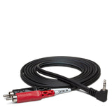 HOSA Stereo Breakout 3.5 mm TRS (Right-angle) to Dual RCA - 3ft / 0.9m