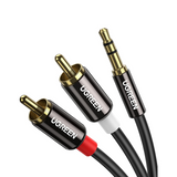 UGREEN AV116 3.5 mm to 2RCA Audio Cable Black - 1m
