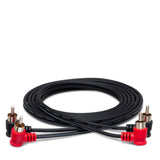 HOSA Stereo Interconnect Dual (Right-angle) RCA to Dual (Right-angle) RCA - 1m