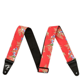 FENDER STRAP 2 inch HAWAIIAN STRAPS RED FLORAL