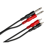 HOSA Stereo Interconnect Dual 1/4 in TS to Dual RCA - 1m