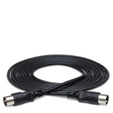 HOSA MIDI Cable 5-pin DIN to 5-pin DIN (Straight to Straight) Black - 10ft / 3.0m