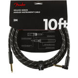 FENDER CABLE DELUXE SERIES 10 ft ANGLED BLACK TWEED
