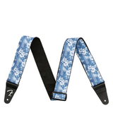 FENDER STRAP 2 inch HAWAIIAN STRAPS BLUE FLORAL