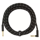 FENDER CABLE DELUXE SERIES 10 ft ANGLED BLACK TWEED