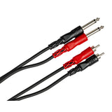 HOSA Stereo Interconnect Dual 1/4 in TS to Dual RCA - 6m