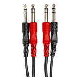 HOSA Stereo Interconnect Dual 1/4 in TRS to Dual 1/4 in TRS - 2m