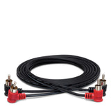 HOSA Stereo Interconnect Cable Dual Right-angle RCA to Dual Right-angle RCA - 2m
