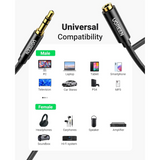UGREEN AV118 3.5 mm Male to 3.5 mm Female Black - 1.5m