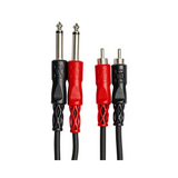 HOSA Stereo Interconnect Dual 1/4 in TS to Dual RCA - 1m