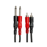 HOSA Stereo Interconnect Dual 1/4 in TS to Dual RCA - 6m