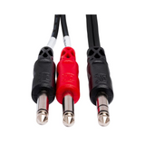 HOSA Insert Cable 1/4 in TRS to Dual 1/4 in TS (Straight to Straight) - 2m