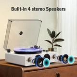 1 by ONE All-In-One Turntable LP03 - Gloss White