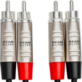 HOSA Pro Stereo Interconnect Dual REAN RCA to Dual REAN RCA - 3ft / 0.9m