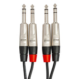 HOSA Pro Stereo Interconnect Dual REAN 1/4 TRS to 1/4 TRS - 10ft / 3m