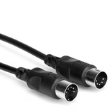 HOSA MIDI Cable 5-pin DIN to 5-pin DIN (Straight to Straight) Black - 10ft / 3.0m
