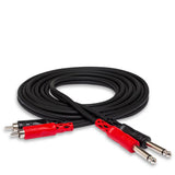 HOSA Stereo Interconnect Dual 1/4 in TS to Dual RCA - 6m
