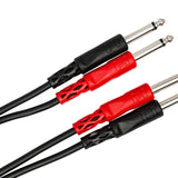 HOSA Stereo Interconnect Dual 1/4 in TS to Dual 1/4 in TS - 3m