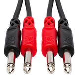 HOSA Stereo Interconnect Dual 1/4 in TS to Dual 1/4 in TS - 3m