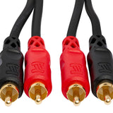 HOSA Stereo Interconnect Dual RCA to Dual RCA (Straight to Straight) Gold-plated Contacts - 1m